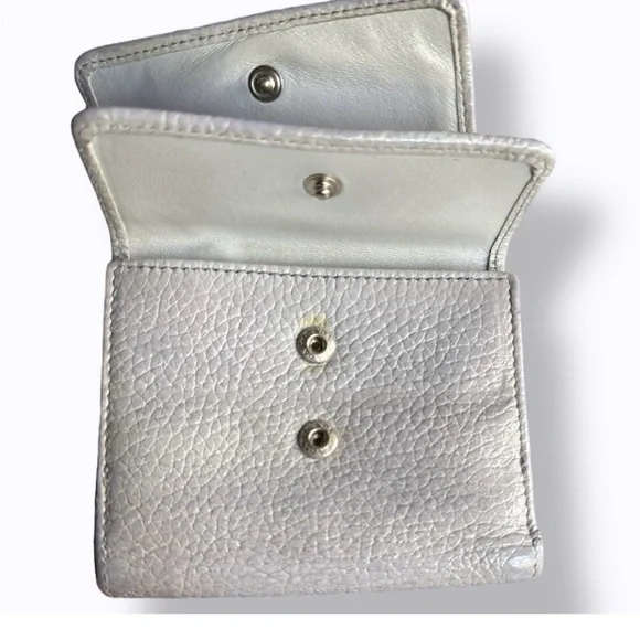 Prada Vitello Dino Leather Mini Wallet - Metallic Silver with COA - Picture 13 of 16